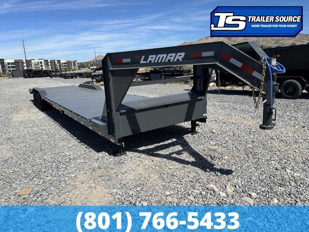 8.5'x40' Lamar H8 Gooseneck Wide Body w/ Drive Over Fenders Equipment