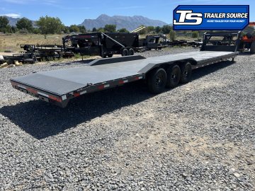 8.5x40 Lamar H8 Gooseneck Wide Body w/ Drive Over Fenders Equipment Trailer - 21K GVWR - Full Steel Floor