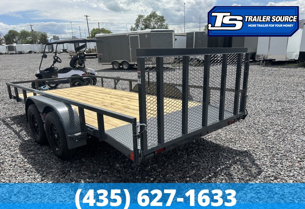 7x14 Lamar UC Tandem Axle Utility Trailer - 7K GVWR - Ramp Gate, Tube Top Rail