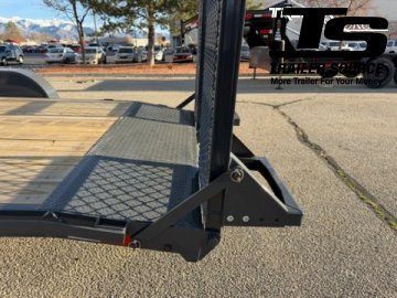 7x16 Lamar CC Flatbed Car Hauler Trailer - 10K GVWR Removable Fenders, Stand Up Ramps