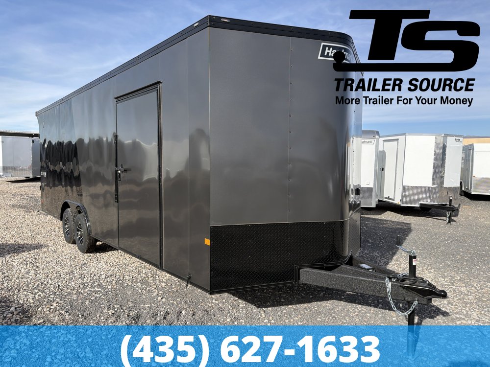 8.5x24 Haulmark Heat Enclosed Car Hauler Trailer - 7'6" Interior - 10K GVWR 2 Tone Color, Black Out Package, Rear Spoiler w/ Load Lights