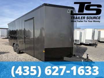 8.5x24 Haulmark Heat Enclosed Car Hauler Trailer - 7'6" Interior - 10K GVWR 2 Tone Color, Black Out Package, Rear Spoiler w/ Load Lights