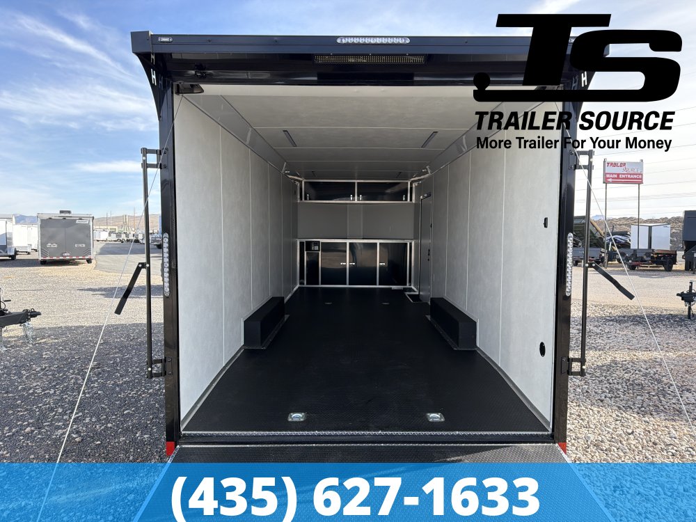 8.5x24 Haulmark Heat Enclosed Car Hauler Trailer - 7'6" Interior - 10K GVWR 2 Tone Color, Black Out Package, Rear Spoiler w/ Load Lights