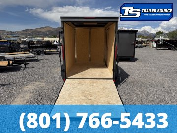 6x10 Pace American Outback DLX Enclosed Cargo Trailer - 6'6" Interior - 3.5K GVWR - Alloy Wheels, Black Out Package, Ramp Door