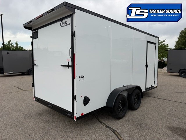 7x16 Look ST DLX Enclosed Cargo Trailer - 7'0" Interior - 7K GVWR - .080 PolyCor, Black Out Package, Ramp Door, Rear Spoiler w/ Load Lights