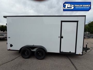 7x16 Look ST DLX Enclosed Cargo Trailer - 7'0" Interior - 7K GVWR - .080 PolyCor, Black Out Package, Ramp Door, Rear Spoiler w/ Load Lights