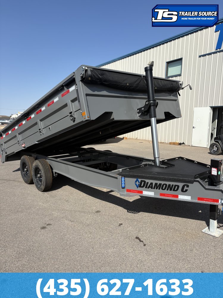 8x16 Diamond C DOD 207 Deckover Dump Trailer - 24" Sides - 15.5K GVWR -