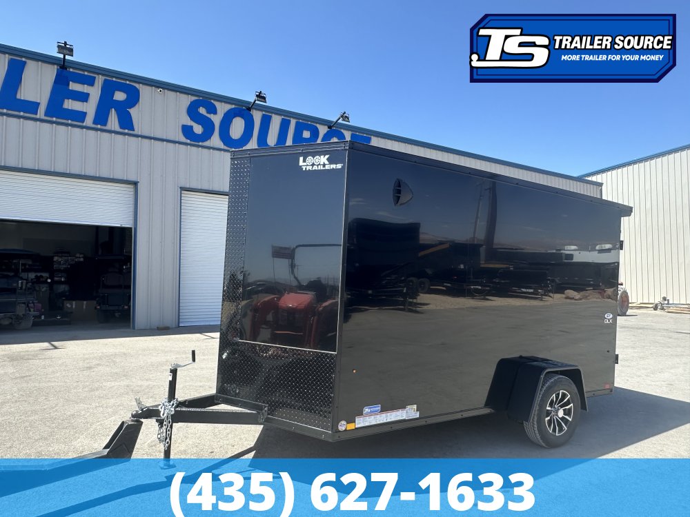 6x12 Look ST DLX Enclosed Cargo Trailer - 6'6" Interior - 3.5K GVWR - .080 PolyCor, Alloy Wheels, Black Out Package, Rear Spoiler w/ Load Lights