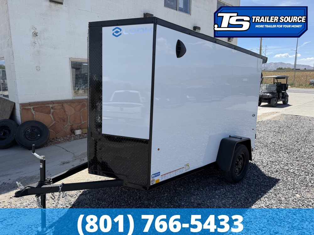 5x10 Look ST DLX Enclosed Cargo Trailer - 6'0" Interior - 3.5K GVWR - .080 PolyCor, Black Out Package, Rear Spoiler w/ Load Lights, Side Door