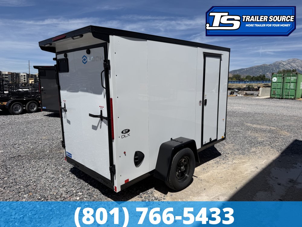 5x10 Look ST DLX Enclosed Cargo Trailer - 6'0" Interior - 3.5K GVWR - .080 PolyCor, Black Out Package, Rear Spoiler w/ Load Lights, Side Door