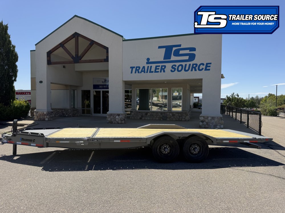 8.5x22 Diamond C HXD 210 Wide Body w/ Drive Over Fenders Tilt Trailer - 23K GVWR - Hydraulic Jack(s)