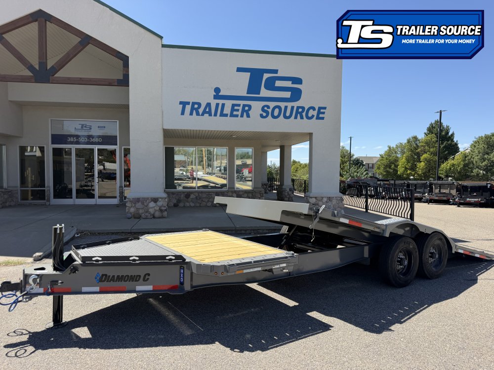 8.5x22 Diamond C HXD 210 Wide Body w/ Drive Over Fenders Tilt Trailer - 23K GVWR - Hydraulic Jack(s)