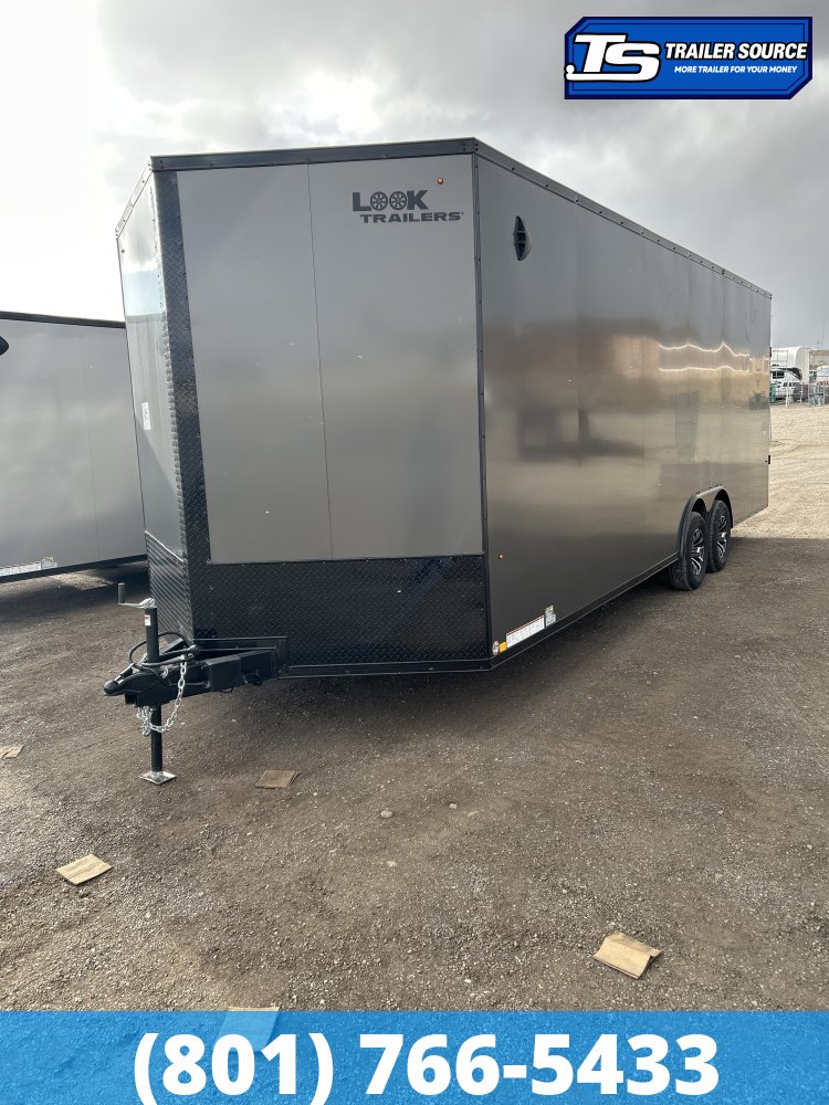 8.5x24 Look Element SE Enclosed Cargo Trailer - 7'6" Interior - 10K GVWR - .080 PolyCor, Alloy Wheels, Black Out Package, Lower Cabinet, Rubber Coin Floor, Upper Cabinet, Vinyl Cei