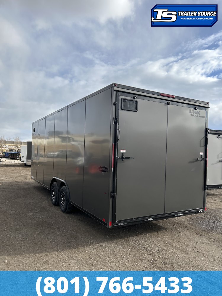8.5x24 Look Element SE Enclosed Cargo Trailer - 7'6" Interior - 10K GVWR - .080 PolyCor, Alloy Wheels, Black Out Package, Lower Cabinet, Rubber Coin Floor, Upper Cabinet, Vinyl Cei
