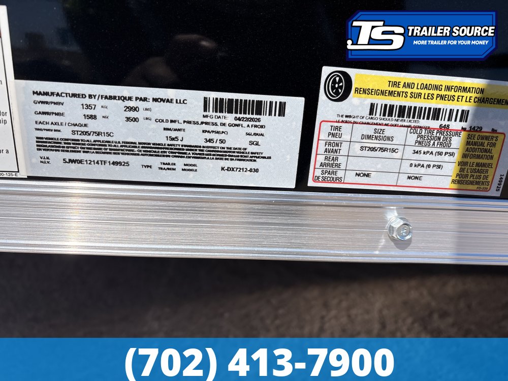 6x12 Look ST DLX Enclosed Cargo Trailer - 6'6" Interior - 3.5K GVWR - 16" Cross Member Upgrade, Torsion Axles