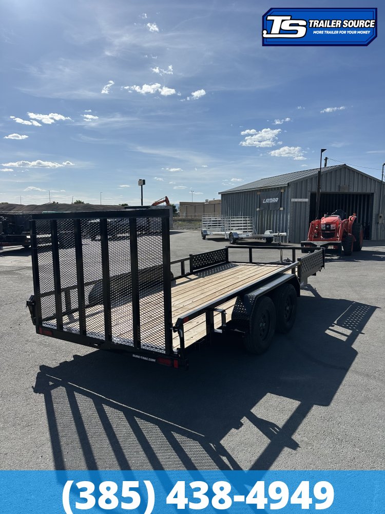 7x16 Sure-Trac Tube Top Utility Trailer - 7K GVWR - Ramp Gate