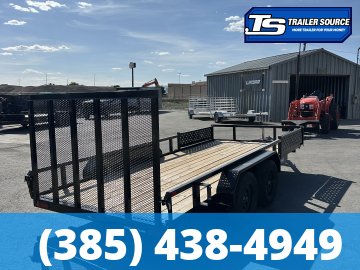 7x16 Sure-Trac Tube Top Utility Trailer - 7K GVWR - Ramp Gate