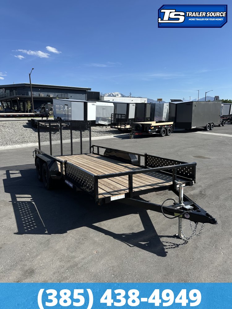 7x16 Sure-Trac Tube Top Utility Trailer - 7K GVWR - Ramp Gate