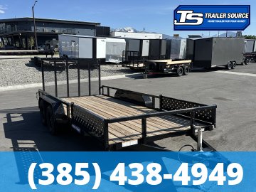 7x16 Sure-Trac Tube Top Utility Trailer - 7K GVWR - Ramp Gate