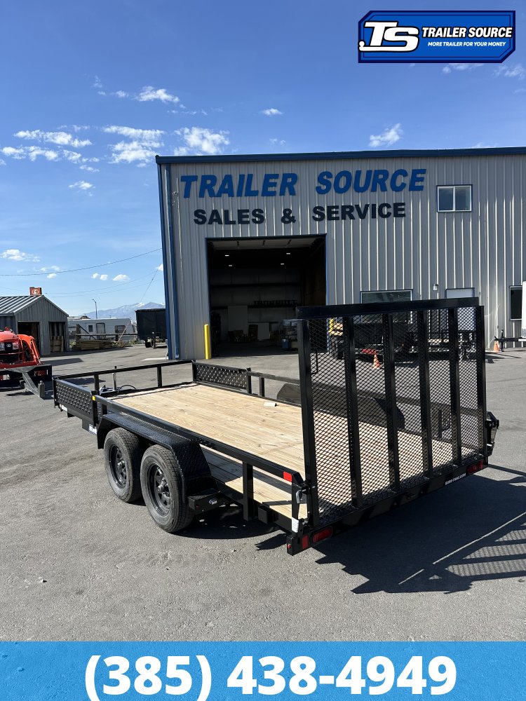 7x16 Sure-Trac Tube Top Utility Trailer - 7K GVWR - Ramp Gate