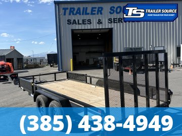 7x16 Sure-Trac Tube Top Utility Trailer - 7K GVWR - Ramp Gate