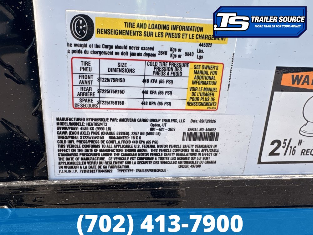 8.5x24 Haulmark Heat Enclosed Car Hauler Trailer - 7'0" Interior - 10K GVWR - .080 PolyCor, 2 Tone Color, Black Out Package