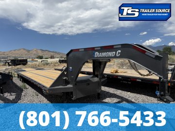 8.5x40 Diamond C FMAX-HDT 212SS Super Single Gooseneck Hydraulic Dovetail Equipment Trailer - 25.9K GVWR - ABS Brakes, Hydraulic Jack(s)