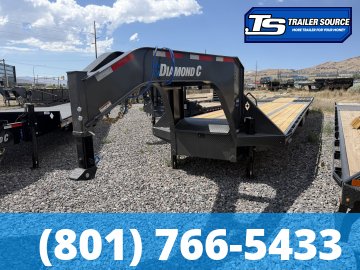 8.5x40 Diamond C FMAX-HDT 212SS Super Single Gooseneck Hydraulic Dovetail Equipment Trailer - 25.9K GVWR - ABS Brakes, Hydraulic Jack(s)