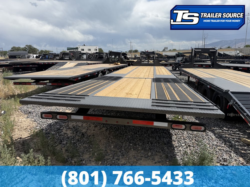 8.5x40 Diamond C FMAX-HDT 212SS Super Single Gooseneck Hydraulic Dovetail Equipment Trailer - 25.9K GVWR - ABS Brakes, Hydraulic Jack(s)