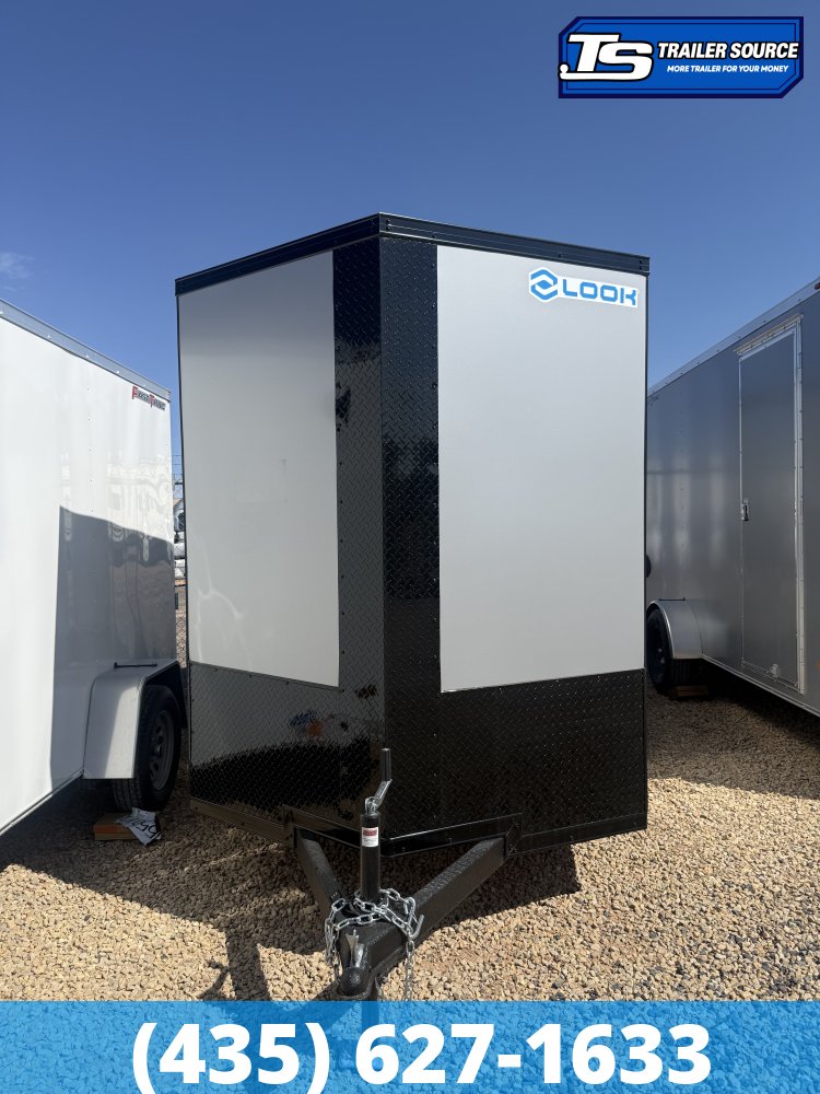 6x12 Look ST DLX Enclosed Cargo Trailer - 6'6" Interior - 3.5K GVWR - .080 PolyCor, Alloy Wheels, Black Out Package, Rear Spoiler w/ Load Lights