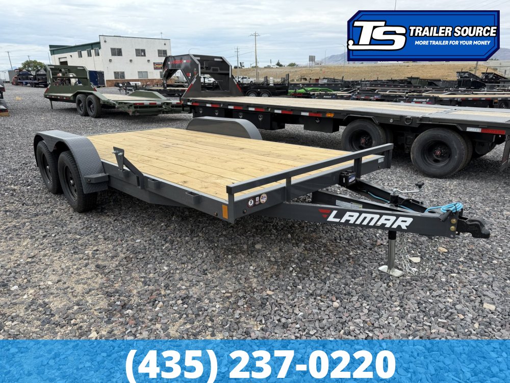 7x16 Lamar CE Flatbed Car Hauler Trailer - 7K GVWR -