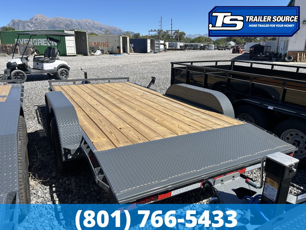 7x16 Lamar CC Flatbed Car Hauler Trailer - 10K GVWR -