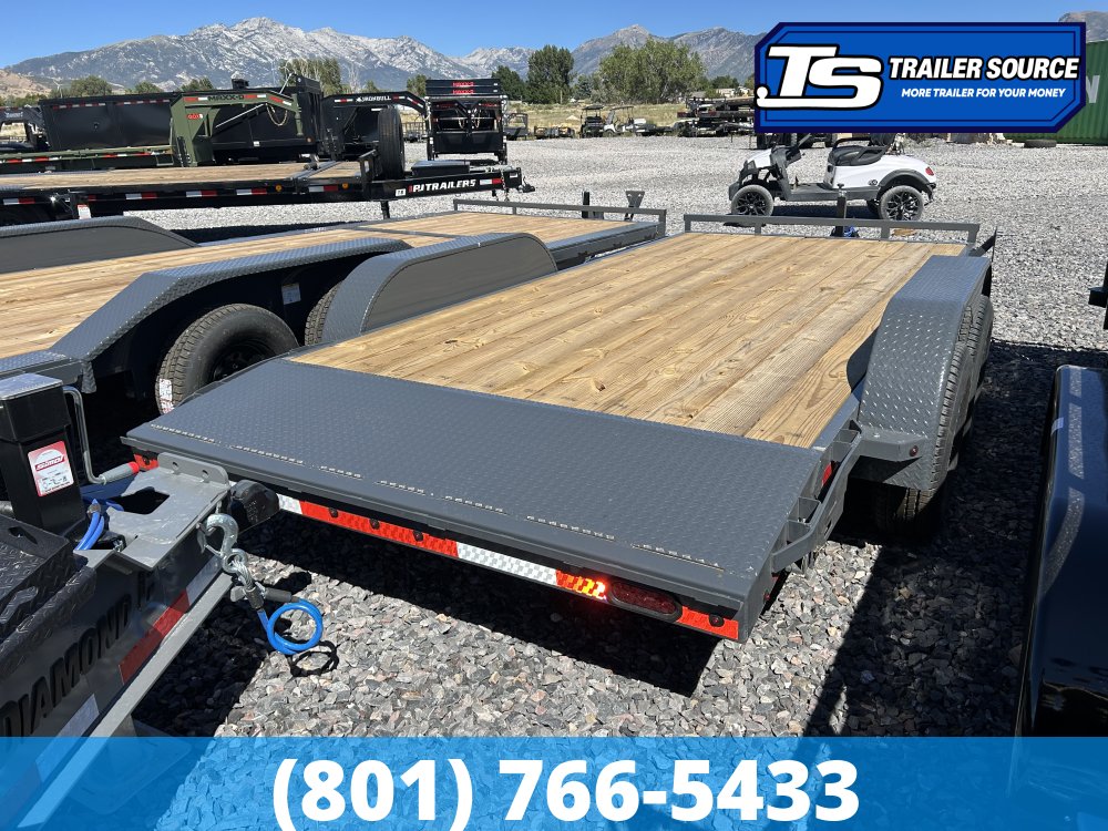 7x16 Lamar CC Flatbed Car Hauler Trailer - 10K GVWR -