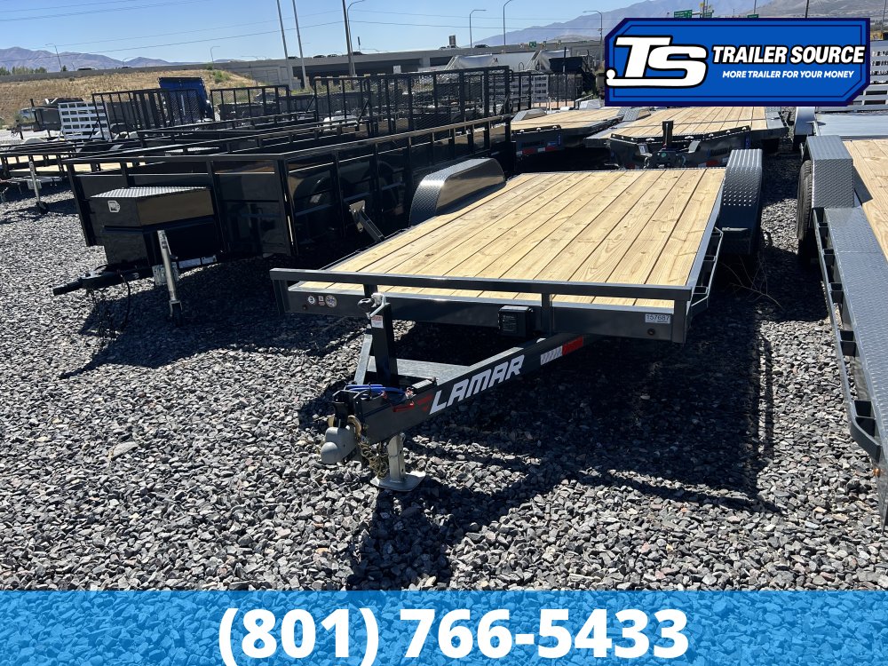 7x16 Lamar CC Flatbed Car Hauler Trailer - 10K GVWR -