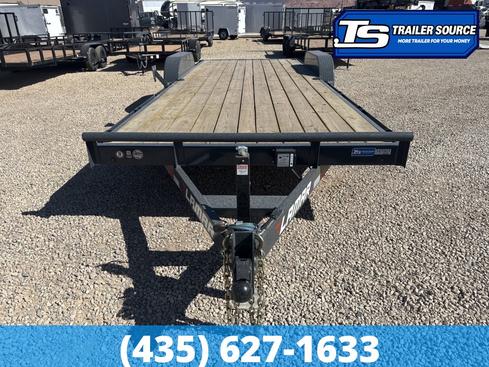 7x22 Lamar CC Flatbed Car Hauler Trailer - 10K GVWR D-Rings