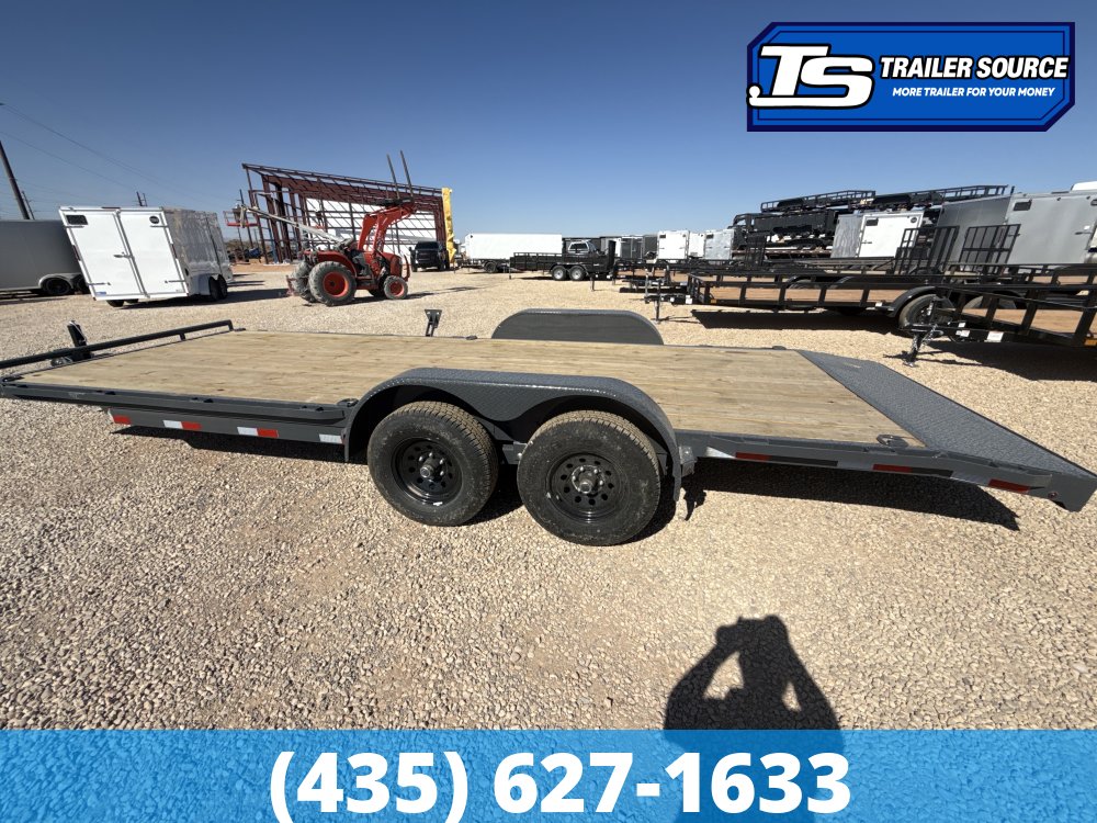 7x22 Lamar CC Flatbed Car Hauler Trailer - 10K GVWR D-Rings