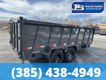 7x16 Lamar DT Dump Trailer - 48" Sides - 14K GVWR - Stabilizer Jacks, Telescopic