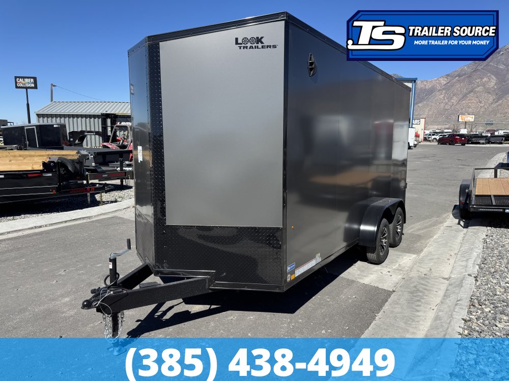 7x16 Look Element SE Enclosed Cargo Trailer - 7'6" Interior - 7K GVWR - .080 PolyCor, Alloy Wheels, Black Out Package, Translucent Roof