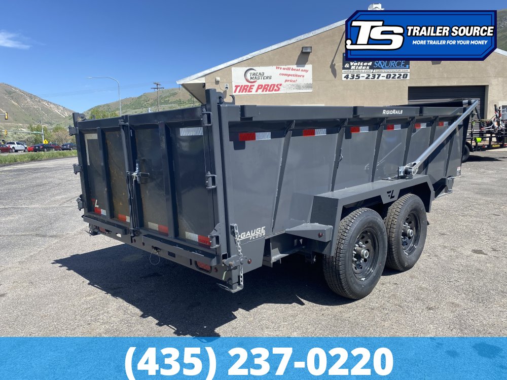 7x14 Lamar DT Dump Trailer - 36" Sides - 14K GVWR - Long Arm Tarp, Stabilizer Jacks, Telescopic
