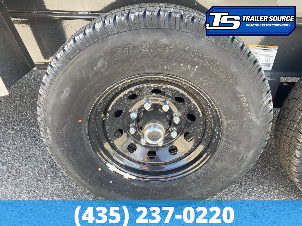 7x14 Lamar DT Dump Trailer - 36" Sides - 14K GVWR - Long Arm Tarp, Stabilizer Jacks, Telescopic