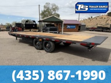 8.5x24 Diamond C DET 210 Deckover Tilt Trailer - 23K GVWR - Hydraulic Jack(s), Solar Panel, Stationary Bed