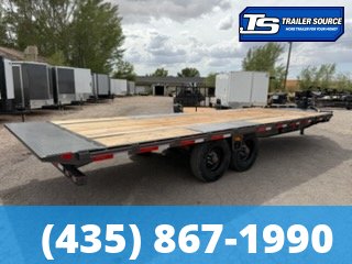8.5x24 Diamond C DET 210 Deckover Tilt Trailer - 23K GVWR - Hydraulic Jack(s), Solar Panel, Stationary Bed