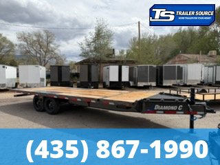 8.5x24 Diamond C DET 210 Deckover Tilt Trailer - 23K GVWR - Hydraulic Jack(s), Solar Panel, Stationary Bed