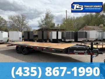 8.5x24 Diamond C DET 210 Deckover Tilt Trailer - 23K GVWR - Hydraulic Jack(s), Solar Panel, Stationary Bed