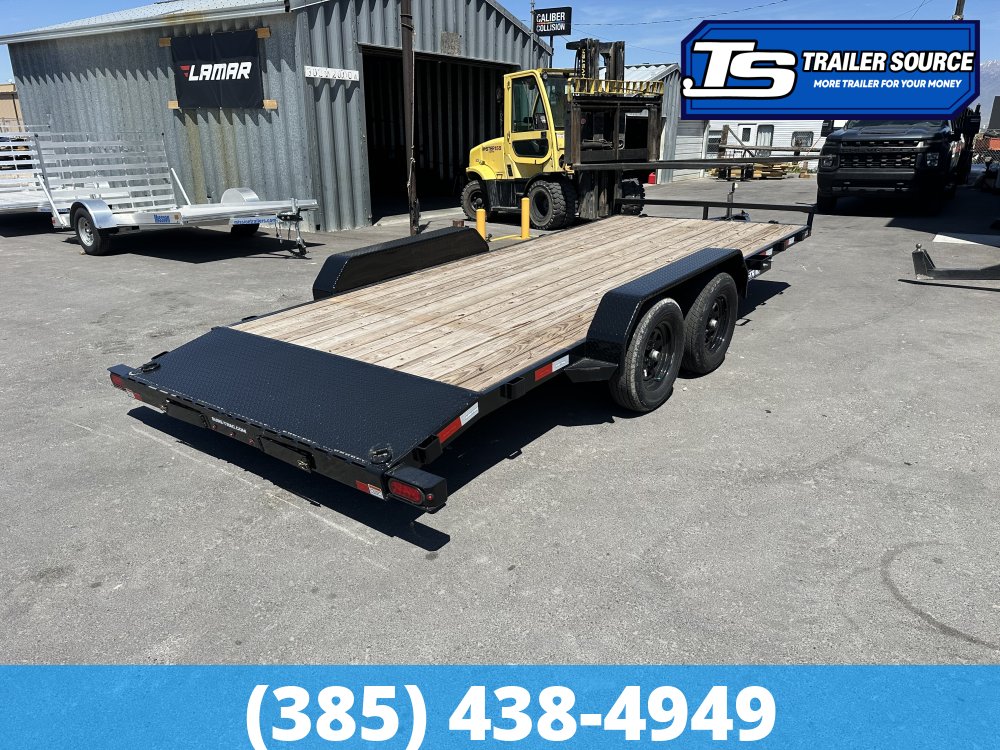 7x18 Sure-Trac C-Channel Flatbed Car Hauler Trailer - 7K GVWR -