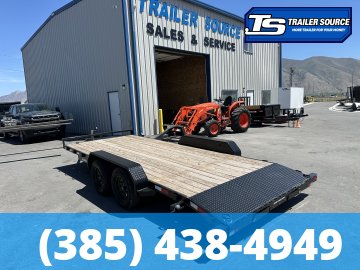 7x18 Sure-Trac C-Channel Flatbed Car Hauler Trailer - 7K GVWR -