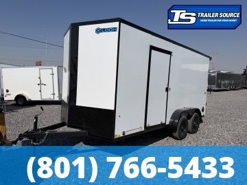 7x16 Look ST DLX Enclosed Cargo Trailer - 7'0" Interior - 7K GVWR - .080 PolyCor, Black Out Package, Rear Spoiler w/ Load Lights, Roadside Door