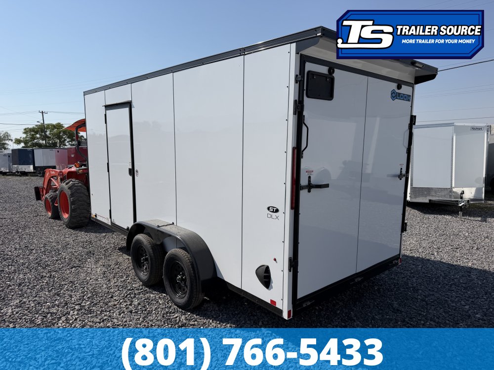 7x16 Look ST DLX Enclosed Cargo Trailer - 7'0" Interior - 7K GVWR - .080 PolyCor, Black Out Package, Rear Spoiler w/ Load Lights, Roadside Door