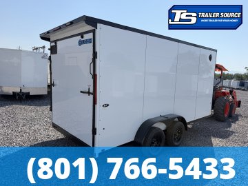 7x16 Look ST DLX Enclosed Cargo Trailer - 7'0" Interior - 7K GVWR - .080 PolyCor, Black Out Package, Rear Spoiler w/ Load Lights, Roadside Door