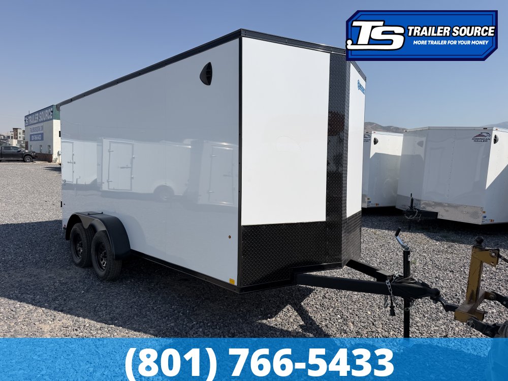7x16 Look ST DLX Enclosed Cargo Trailer - 7'0" Interior - 7K GVWR - .080 PolyCor, Black Out Package, Rear Spoiler w/ Load Lights, Roadside Door